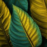 verde le foglie con differenza sfondo su esso ai generativo foto