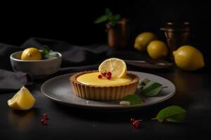 Limone crostata. illustrazione ai generativo foto