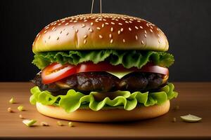 il classico americano sognare un' Hamburger. generato di generativo ai foto