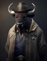 bufalo indossare alla moda attrezzatura creato con ai utensili foto