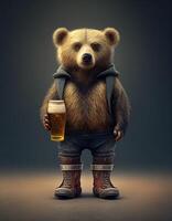 orsacchiotto orso indossare Abiti realistico illustrazione creato con ai utensili foto
