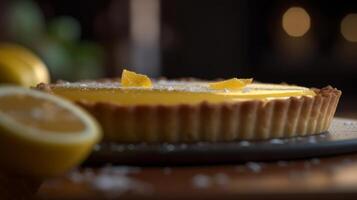 Limone crostata. illustrazione ai generativo foto