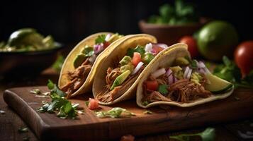 messicano tacos. illustrazione ai generativo foto