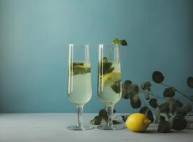 limonata con Limone. illustrazione ai generativo foto