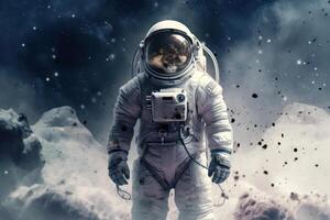 astronauta nel spazio sfondo. illustrazione ai generativo foto