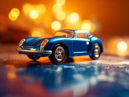 giocattolo auto Prodotto fotografia dinamico luminosa sfondo generativo ai foto