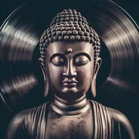 Budda come album copertina per mediazione generativo ai foto