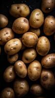 patate senza soluzione di continuità sfondo visibile gocce di acqua generativo ai foto