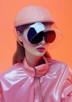 ai generato donna nel futuristico stile foto