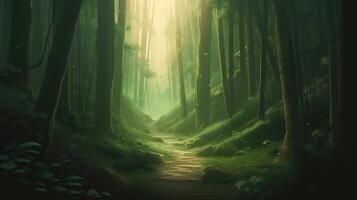 bambù foresta fantasia fondale concetto arte realistico illustrazione sfondo con generativo ai foto