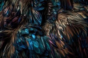 colorato uccello pelliccia illustrazione sfondo con generativo ai foto