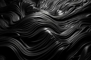 nero metallico astratto superficie illustrazione sfondo con generativo ai foto