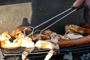 primo piano di carne alla griglia foto