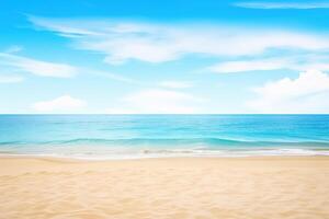 bellissimo vuoto tropicale spiaggia e mare paesaggio sfondo. ai generato foto