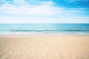 bellissimo vuoto tropicale spiaggia e mare paesaggio sfondo. ai generato foto