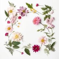 naturale fiore telaio. illustrazione ai generativo foto