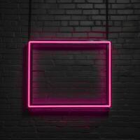 neon telaio su buio sfondo. illustrazione ai generativo foto