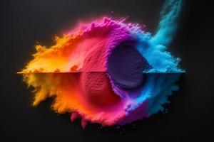 colorato arcobaleno colore polvere spruzzo sfondo ai generato foto