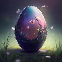 grande uovo Pasqua uovo , ai generativo foto
