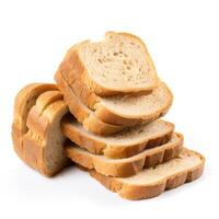 fette di pane cibo isolato Immagine per finto su illustrazione ancora Immagine bianca sfondo con generativo ai foto