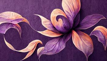 sorprendente astratto viola floreale sfondo sfondo illustrazione. generativo ai foto