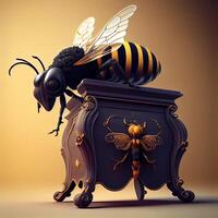 un' ape su un elegante e alto qualità pezzo. generativo ai foto