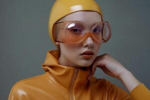 ai generato donna nel futuristico stile foto