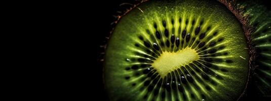 generativo ai, macro fresco Kiwi strutturato sfondo foto