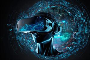 artificiale intelligenza virtuale la realtà occhiali. generativo ai foto