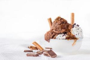 cioccolato e biscotti ghiaccio crema foto