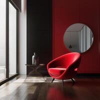 moderno interno con vivido sedia. illustrazione ai generativo foto