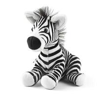 carino zebra animale più giocattolo bianca sfondo animale Bambola con generativo ai foto