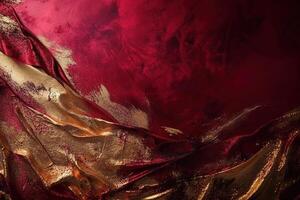 in profondità rosso oro Foglio struttura sfondo con generativo ai foto
