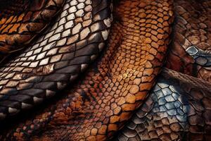 serpente pelle animale pelle struttura sfondo illustrazione con generativo ai foto