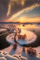 romantico e bellissimo neve. generativo ai foto