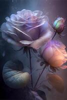 bellissimo leggero spettro fiori morbido Fata nebbia. generativo ai. foto
