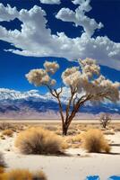 deserto foresta snow-capped montagne. generativo ai. foto