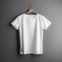 vuoto bianca t camicia tee per modello illustrazione con generativo ai foto