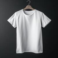 vuoto bianca t camicia tee per modello illustrazione con generativo ai foto