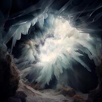 un Immagine di il dentro di un' grotta. generativo ai. foto