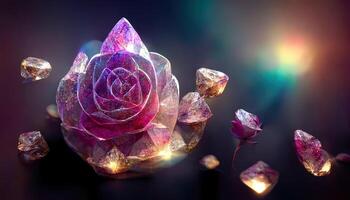 astratto sfondo di quarzite cristallo biologico sakura fiore. generativo ai foto