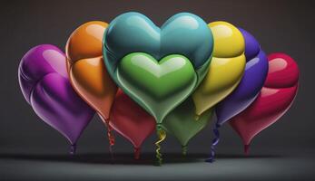 colorato cuore forma palloncini. generativo ai. foto