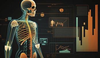 medico informatica e Salute cura analitica - concettuale illustrazione, creare ai foto