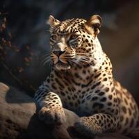 leopardo vicino su Immagine generativo ai foto