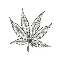 marijuana foglia. mano disegnato design elemento cannabis. Vintage ▾ nero vettore incisione illustrazione per etichetta, manifesto, ragnatela. generativo ai. foto