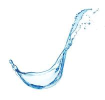 blu acqua splash isolato su sfondo bianco foto