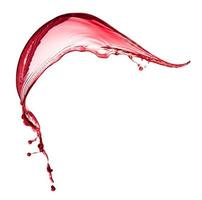 singola spruzzata di vino rosso isolato su sfondo bianco foto