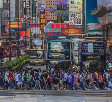 strada scena a partire dal Hong Kong centro quartiere foto