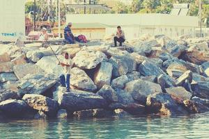 originale paesaggio di il porta e città di alanya nel tacchino a partire dal il mare foto