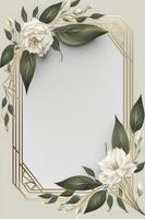 acquerello invito carta con eucalipto rami telaio. isolato su bianca sfondo. mano disegno, creare ai foto